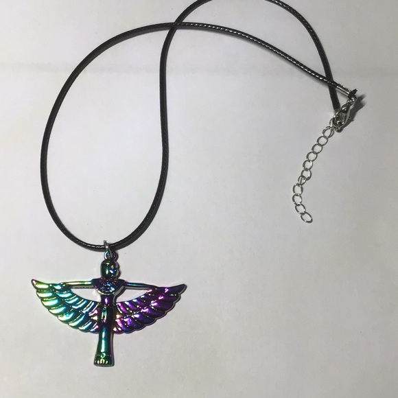 Egyptian goddess Isis necklace metallic rainbow - Picture 2 of 4